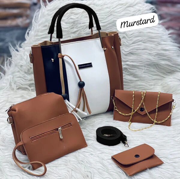 High Quality Synthetic Leather Bag &amp; Purses (5-Piece Set)