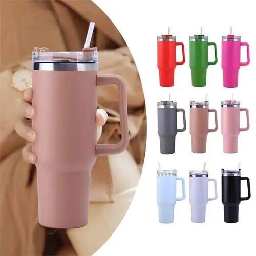 40oz Insulated Tumbler with Handle &amp; Straw