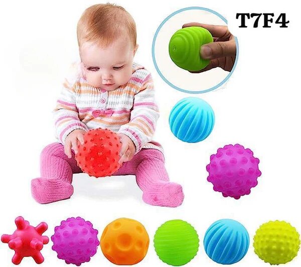 Soft Squeeze Textured Balls for Babies (6-Piece Set)